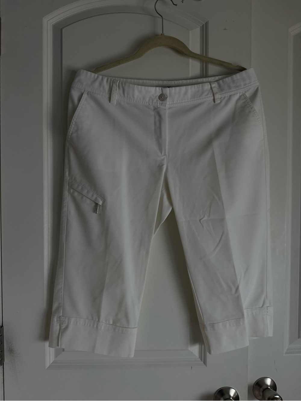 Walter Genuin White Dress Pants with Branded Waistband
